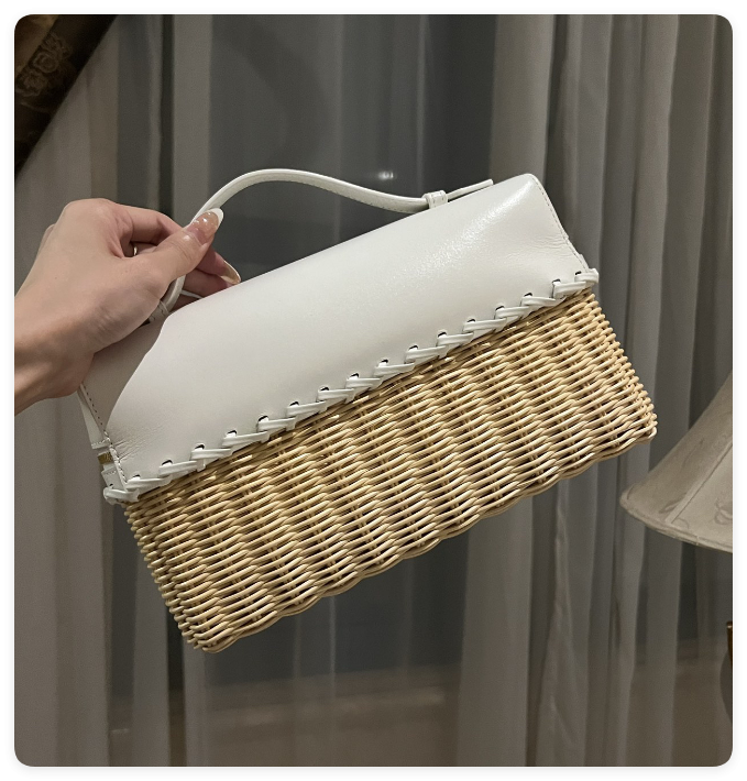 L**o p*ana extra pocket l27 wicker bag 27 x 10 x 16cm