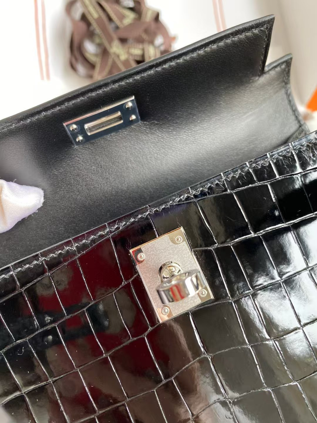 H**me5 mini kelly 19 19×6×12cm real alligator leather with the alligator stamp (customized, no exchange no return, about 20 days)