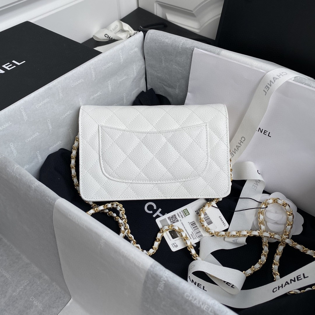 Ch*el woc classic wallet on chain 12.3x19.2x3.5cm