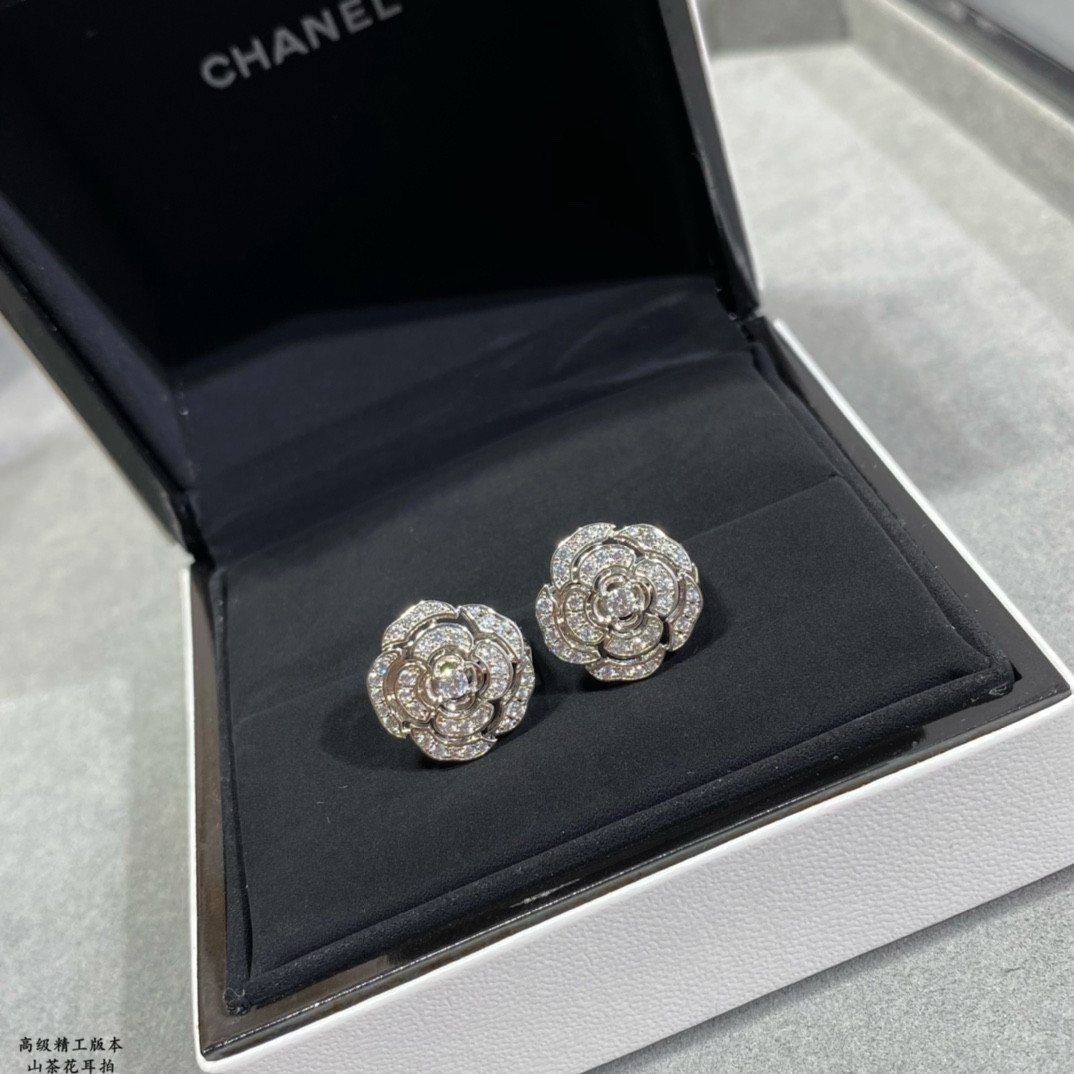 Ch*el camellia earrings