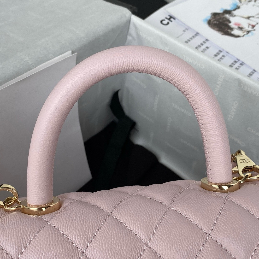 Ch*el coco handle bag 24x10x14cm
