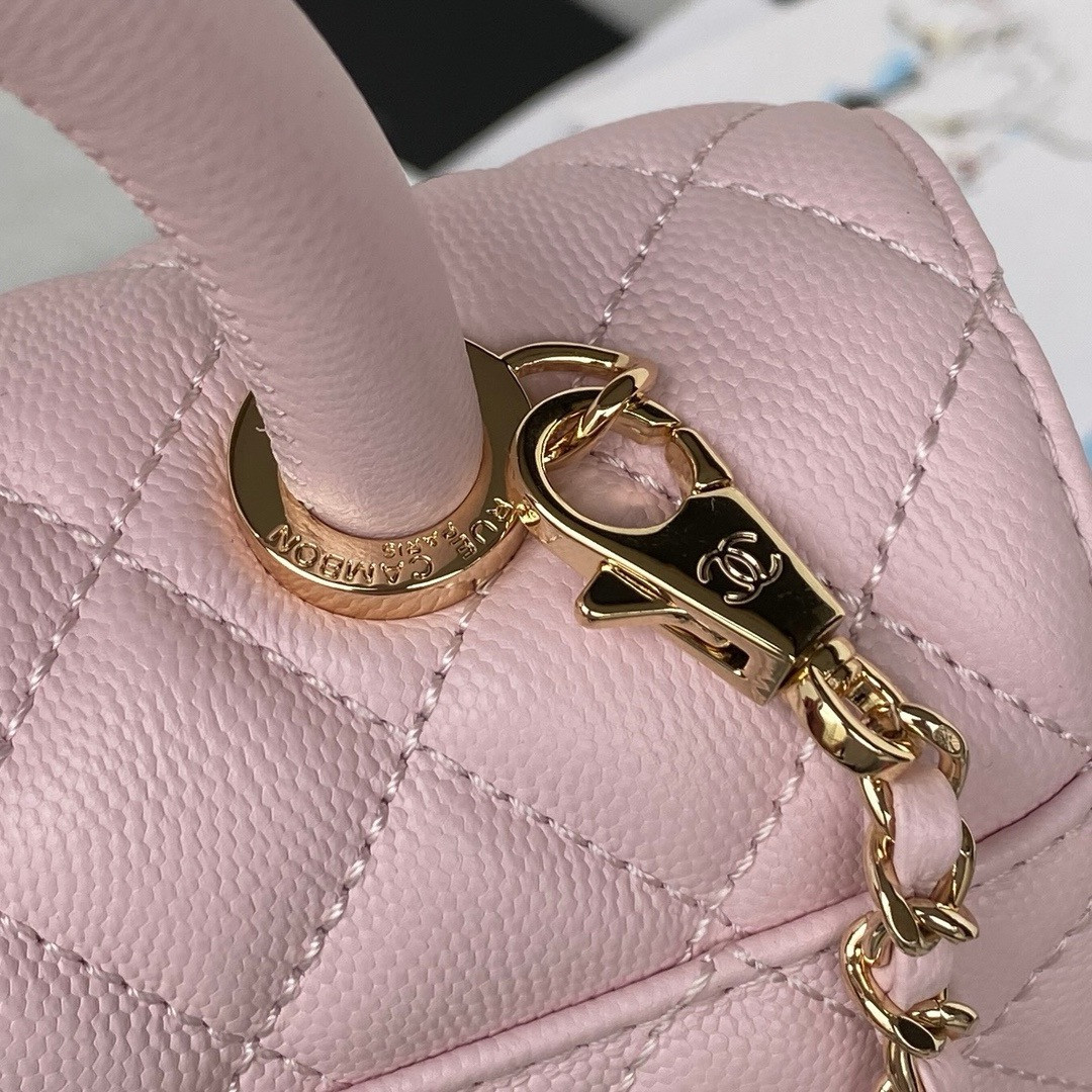 Ch*el coco handle bag 24x10x14cm