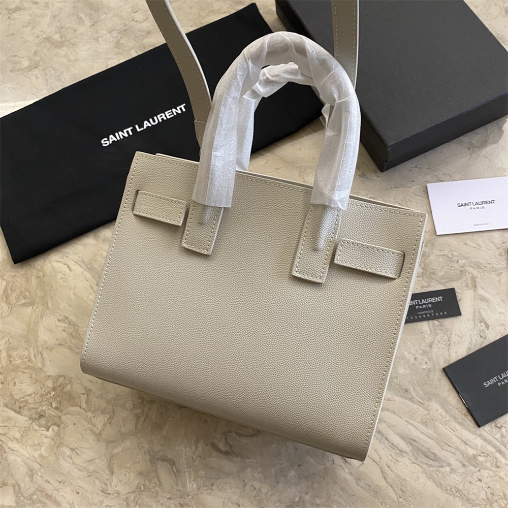 Y*L sac de jour nano in grained leather white