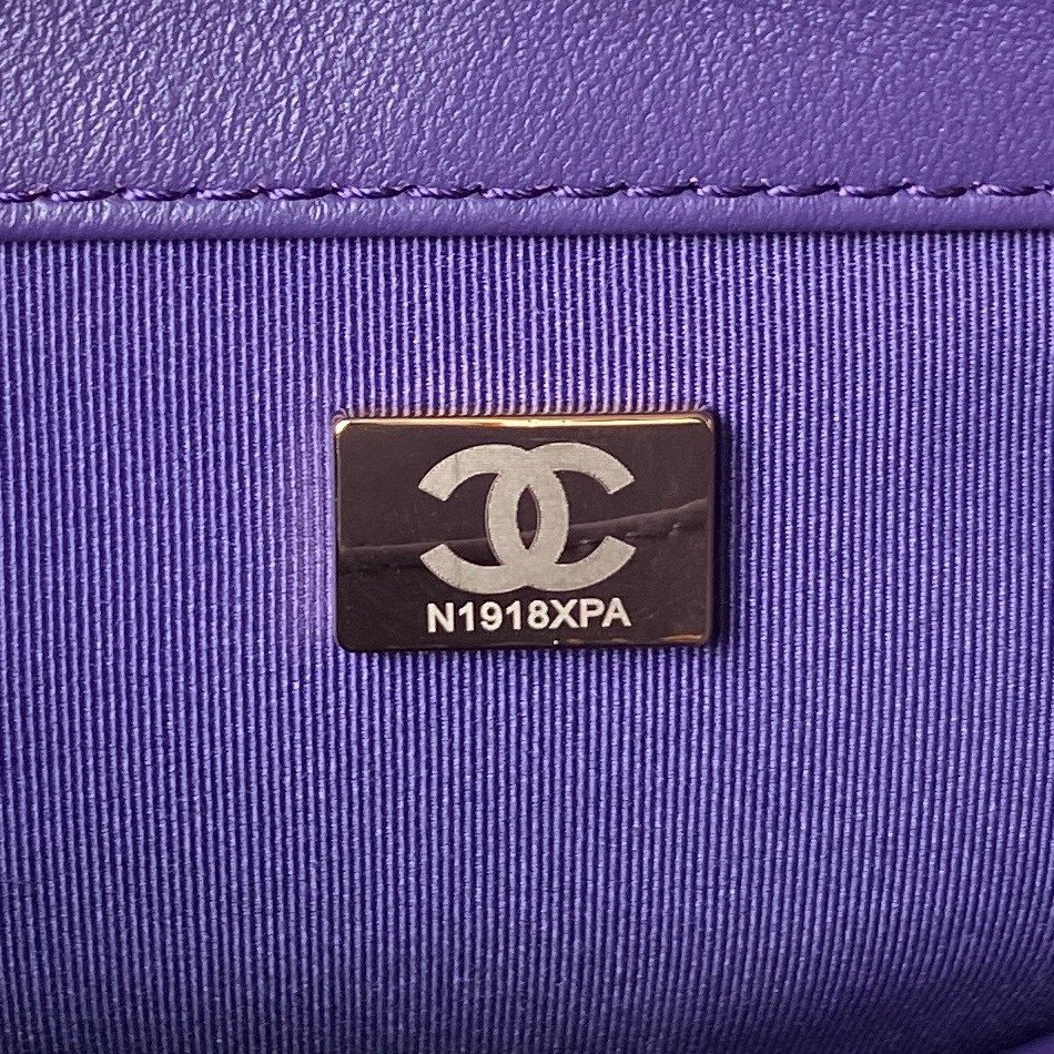 Ch*el baguette bag purple 17.5×20×5cm
