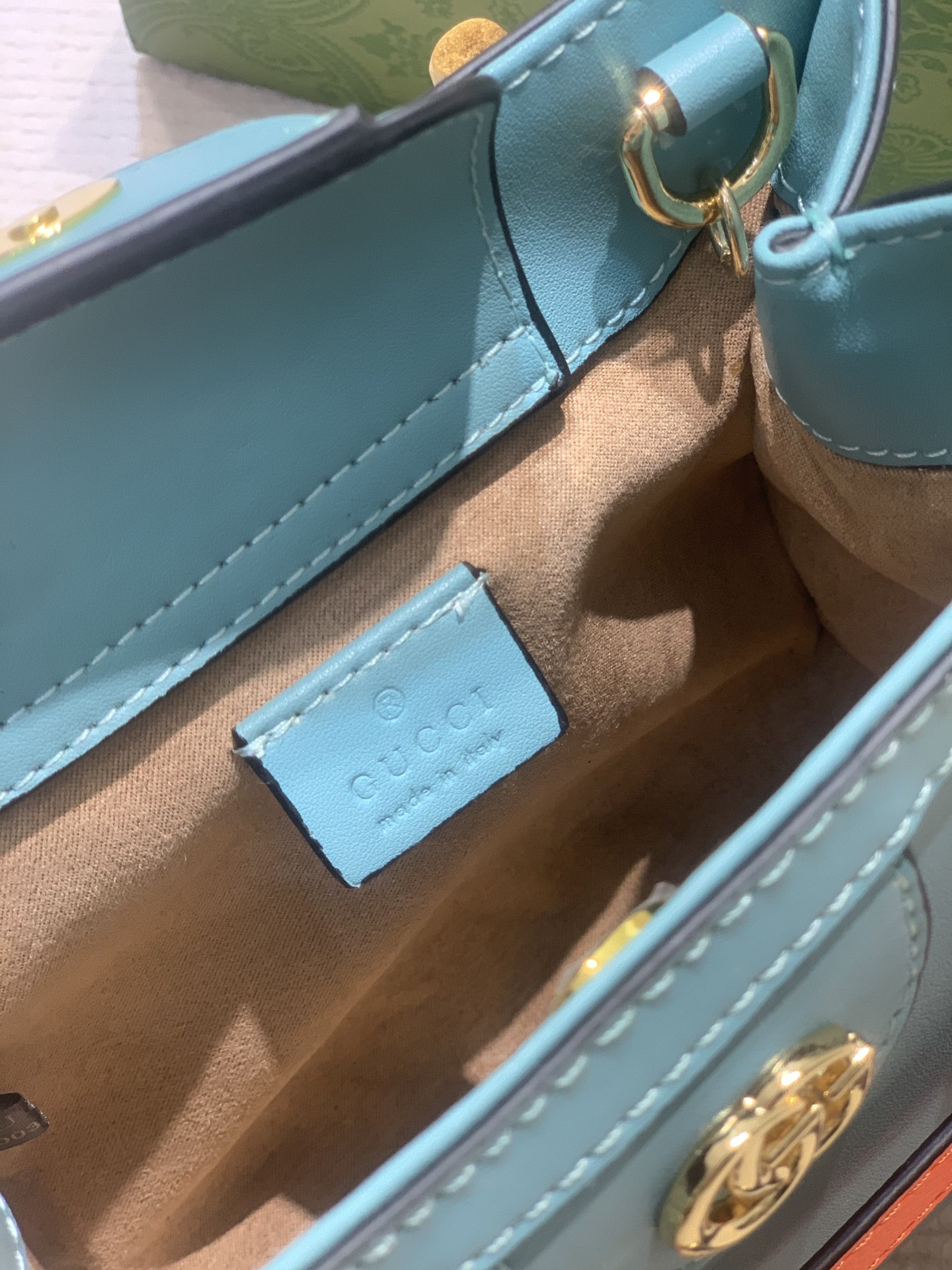 G*u*i diana mini tote bag blue 20w x 16h x 10d cm