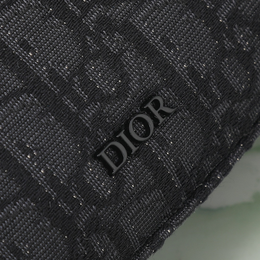 D*or safari bag with strap  black D*or oblique jacquard  8.5 x 6 x 2.5 inches