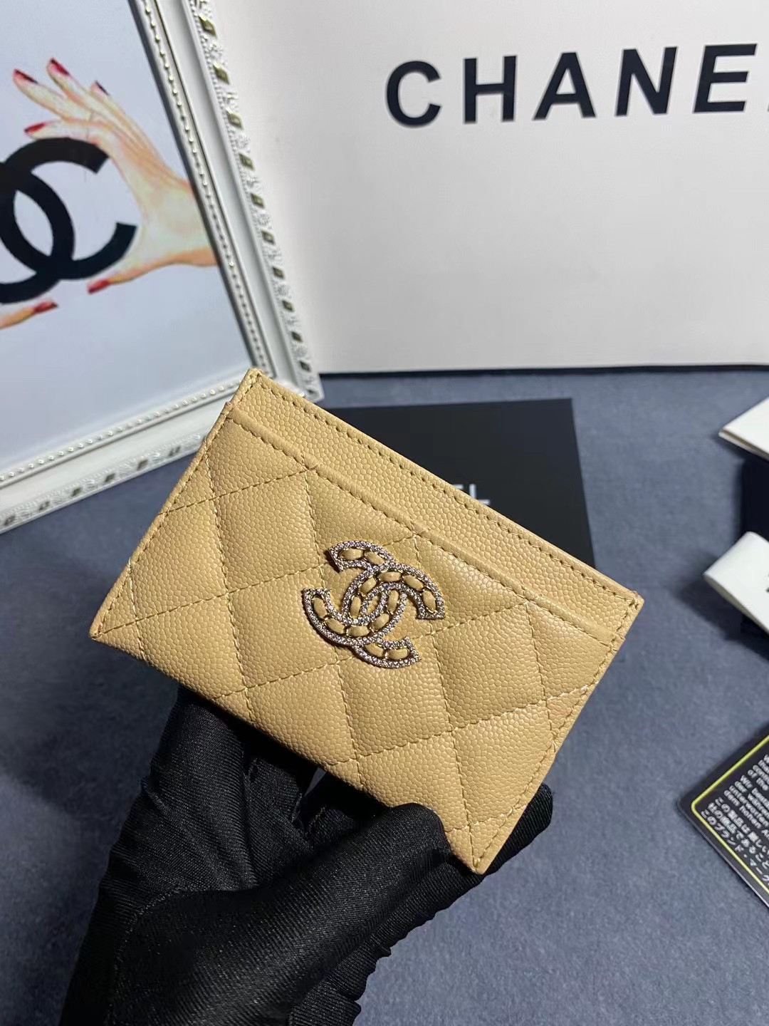 Ch*el card holder 11.2×7.5×0.5cm