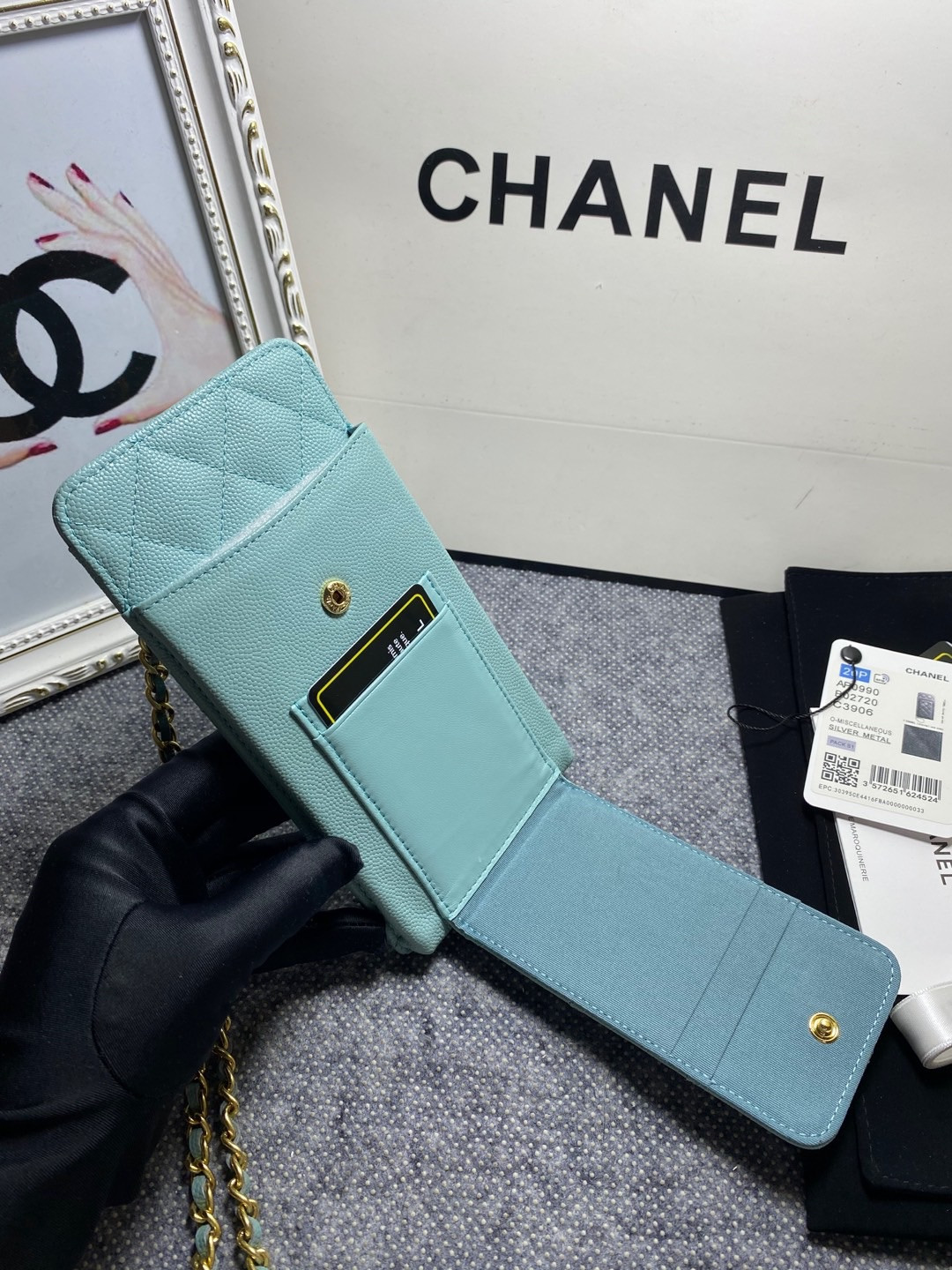 Ch*el long zipped wallet 19-11cm