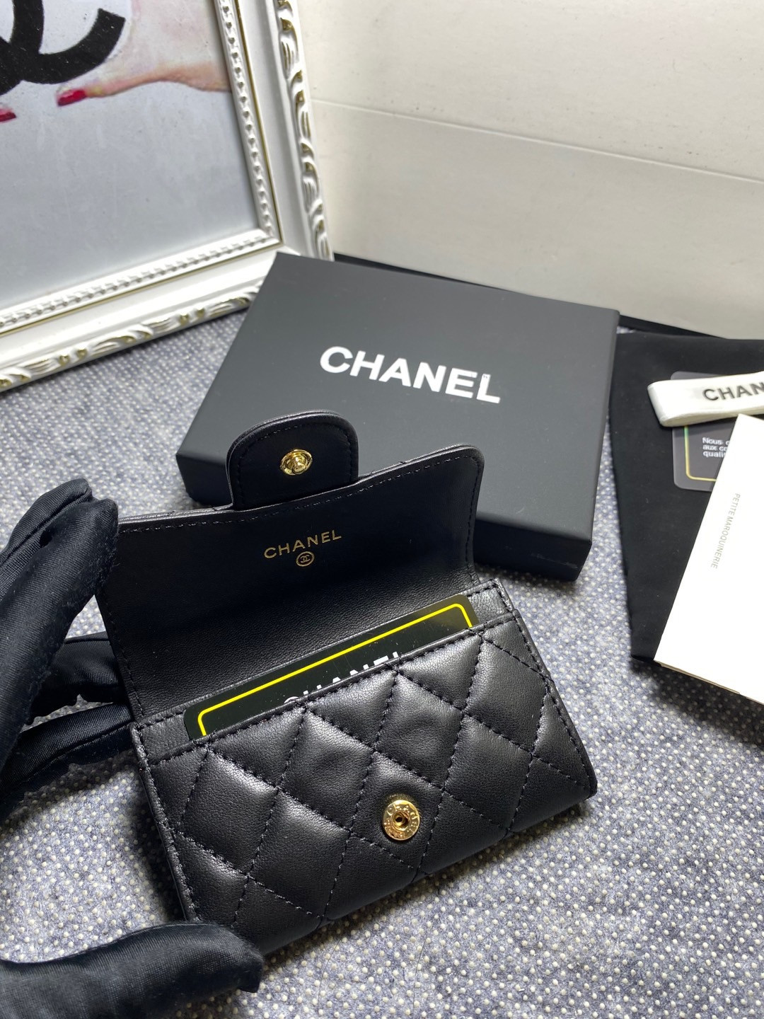 Ch*el card holder 11.3 x 7.5 x 2.5 cm