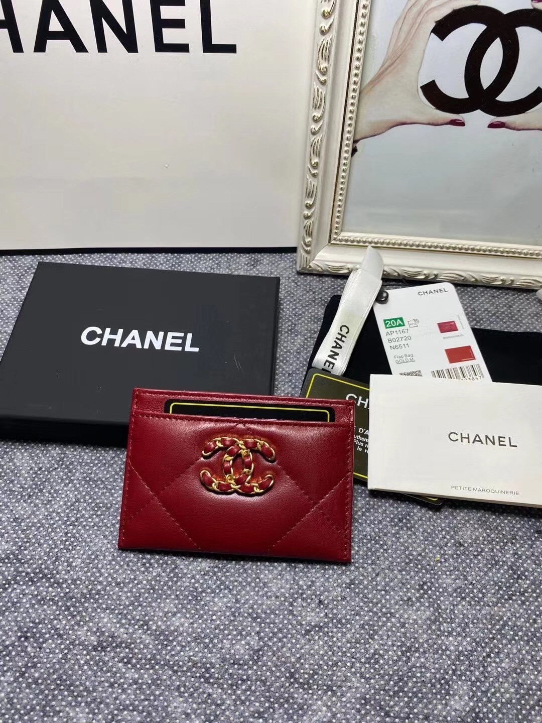 Ch*el card holder 11.2×7.5×0.5cm