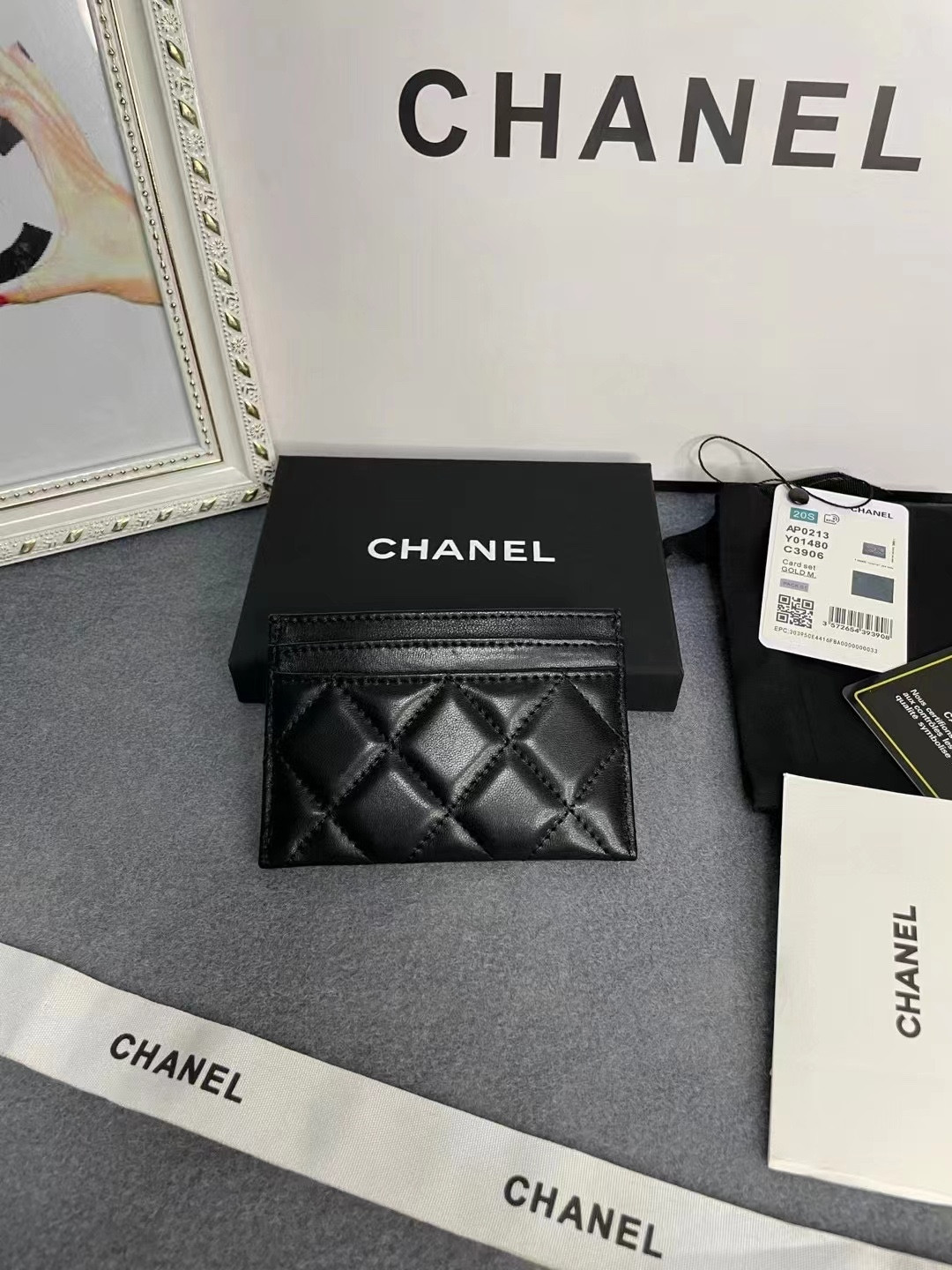 Ch*el card holder 11.2×7.5×0.5cm