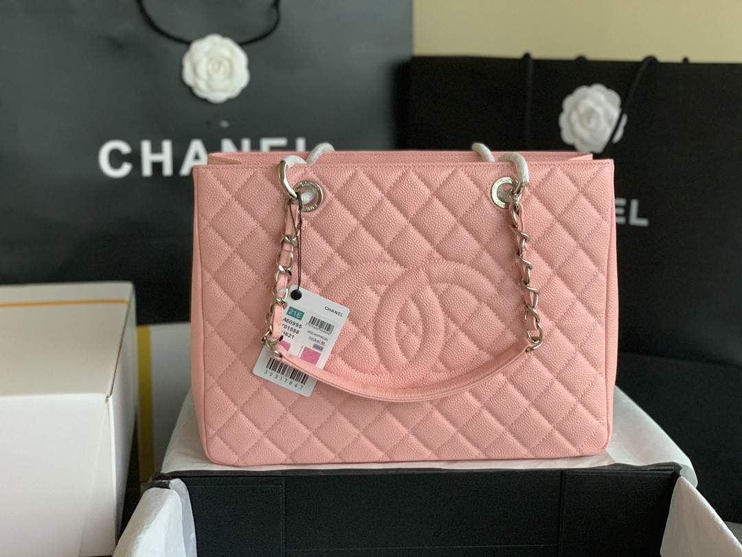 Ch*el gst caviar leather hardware 24x33x13cm