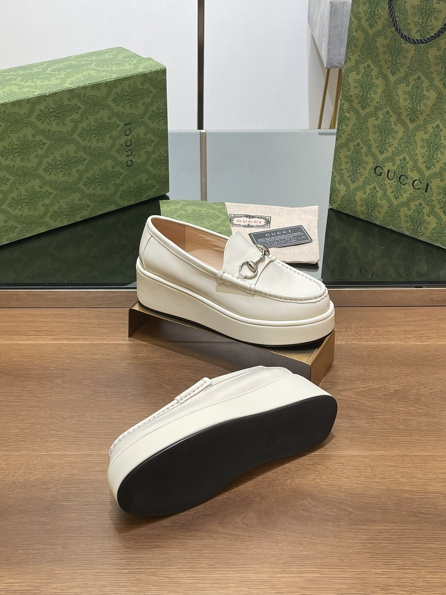 ua G*u*i horsebit wedge loafer