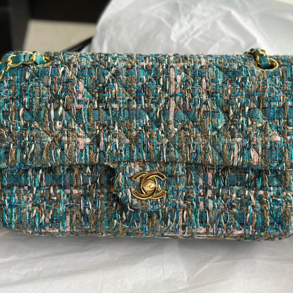 Ch*el tweed medium classic flap bag