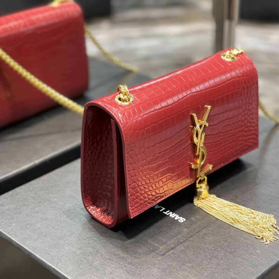 YSL KATE EMBOSSED SHOULDER BAG