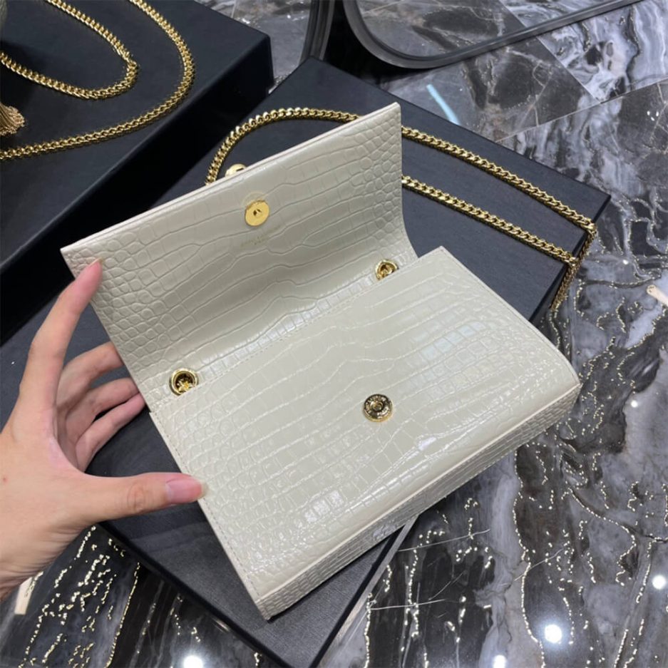 YSL KATE EMBOSSED SHOULDER BAG