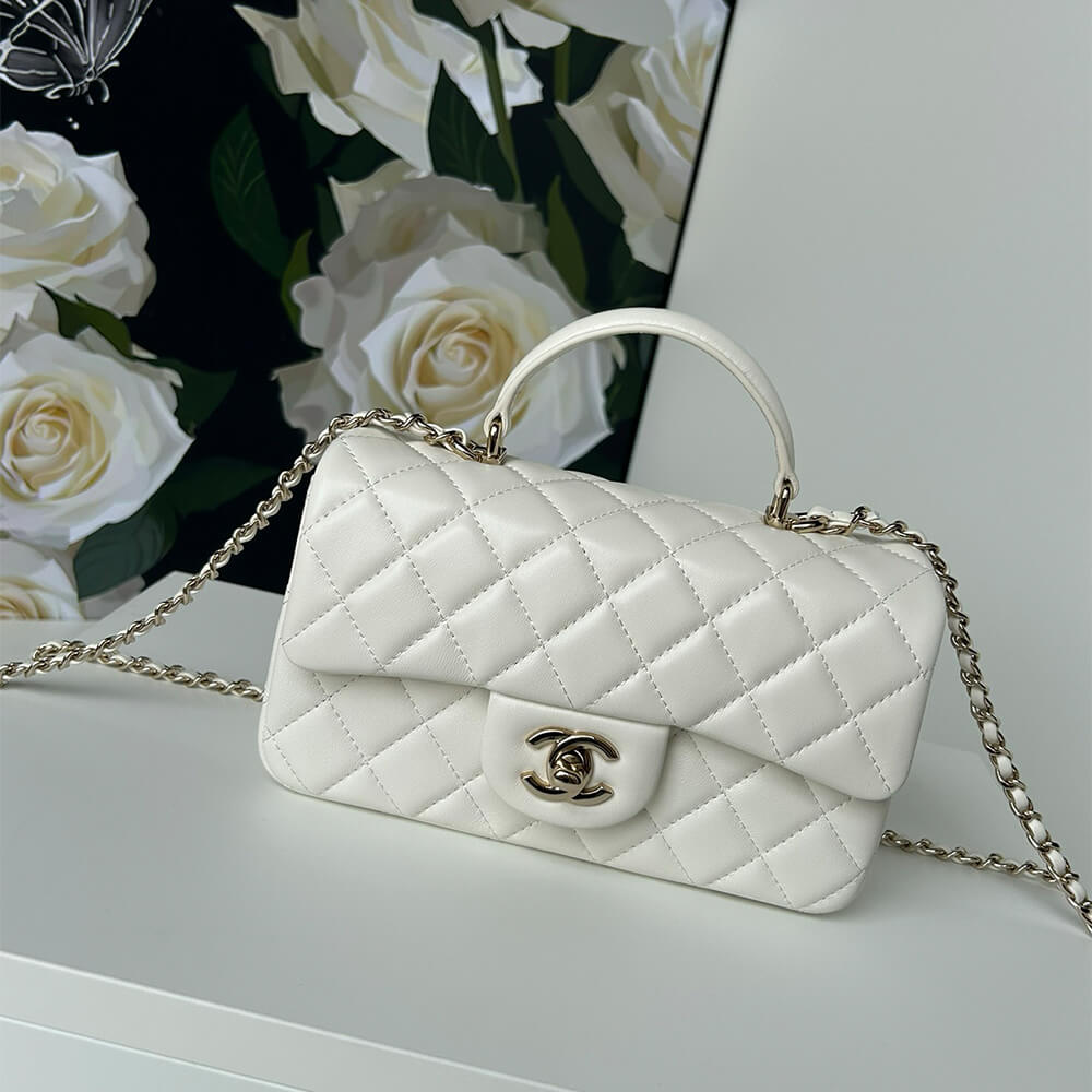 Ch*el mini classic handbag with top handle