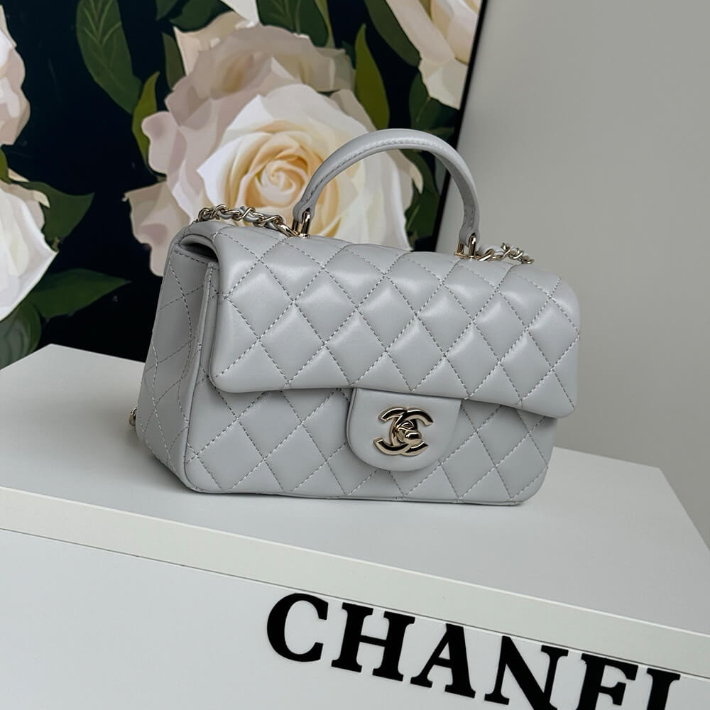 Ch*el mini classic handbag with top handle
